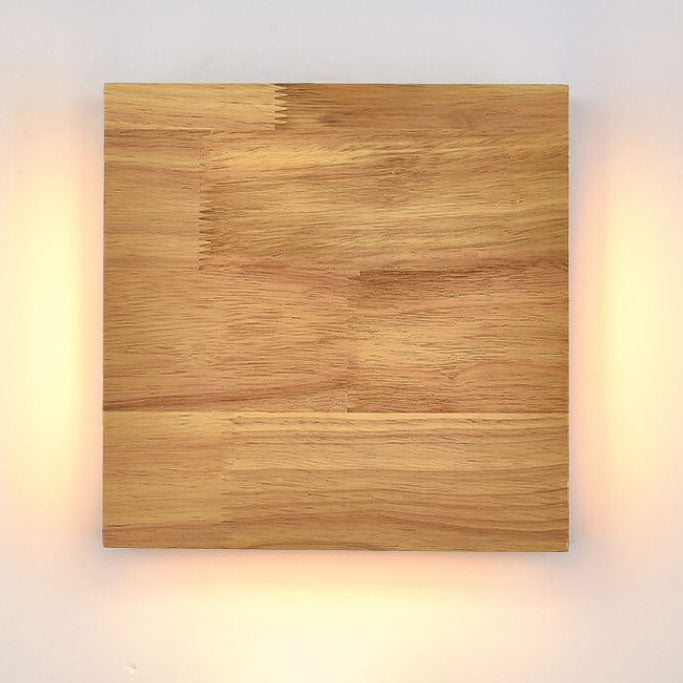 Japanese Wooden Square LED Wall Sconce