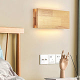 Japanese Wooden Square LED Wall Sconce