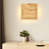 Japanese Wooden Square LED Wall Sconce