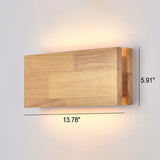 Japanese Wooden Square LED Wall Sconce