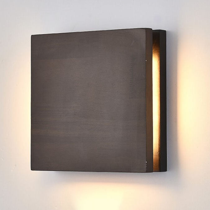 Japanese Wooden Square LED Wall Sconce