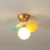 Macaron Globe Ceiling Light with Gold Frame