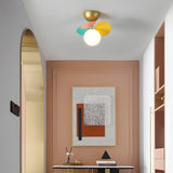 Macaron Globe Ceiling Light with Gold Frame