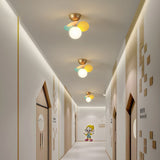 Macaron Globe Ceiling Light with Gold Frame