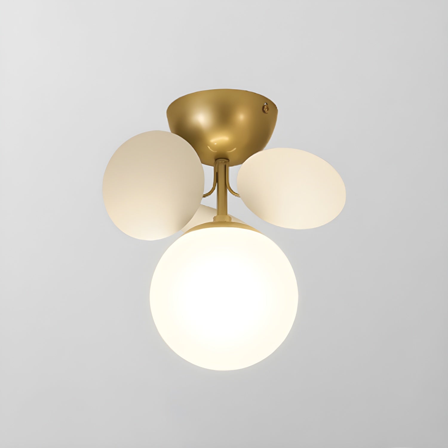 Macaron Globe Ceiling Light with Gold Frame