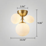 Macaron Globe Ceiling Light with Gold Frame
