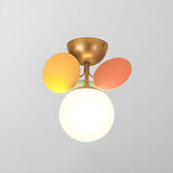 Macaron Globe Ceiling Light with Gold Frame