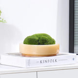 Marble Round Moss Planter with Smooth Stone