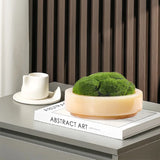 Marble Round Moss Planter with Smooth Stone