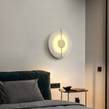 Marble Round Wall Sconce with LED Light
