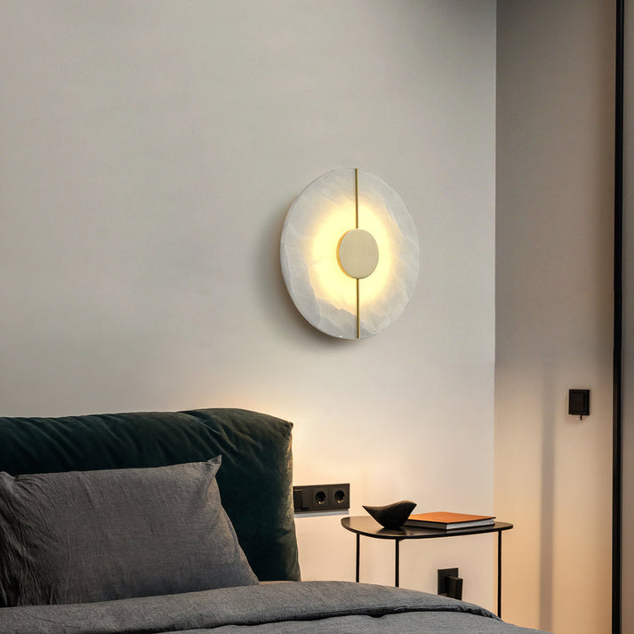 Marble Round Wall Sconce with LED Light
