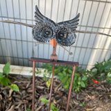 Metal Garden Decor Wind Spinner Bird Design