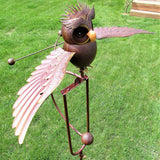 Metal Garden Decor Wind Spinner Bird Design