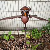 Metal Garden Decor Wind Spinner Bird Design