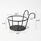 Metal Railing Flower Pot Holder Set with Rail