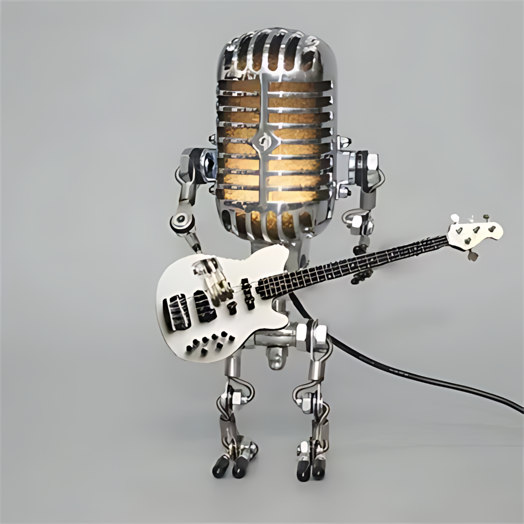 Metal Robot Table Lamp with LED Light