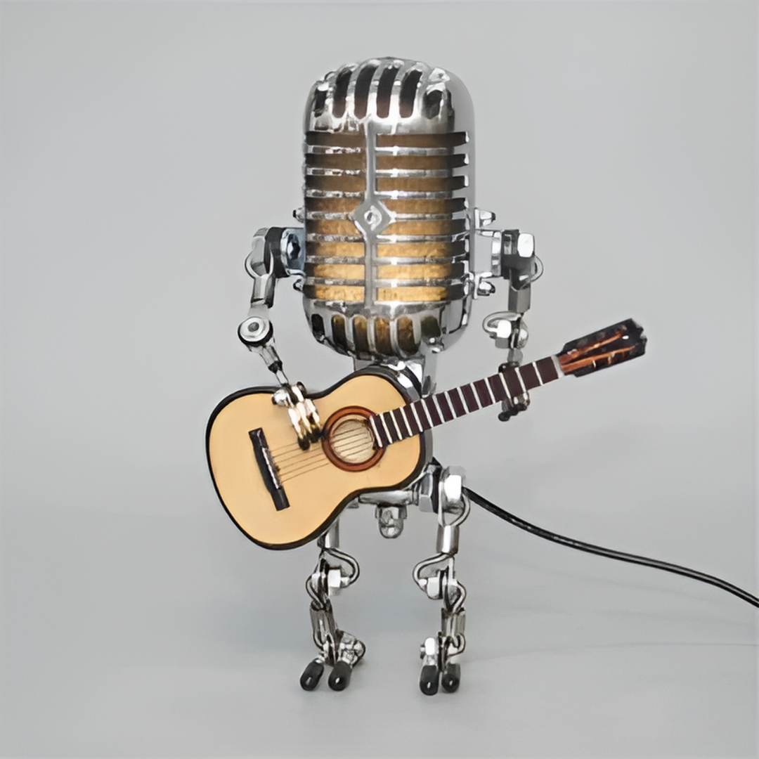Metal Robot Table Lamp with LED Light