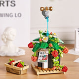 Micro Block Strawberry Pot Building Display