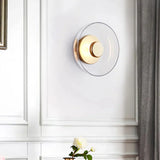 Minimalist Brass Glass Round Wall Sconce LED