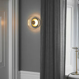 Minimalist Brass Glass Round Wall Sconce LED