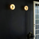 Minimalist Brass Glass Round Wall Sconce LED