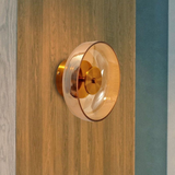 Minimalist Brass Glass Round Wall Sconce LED