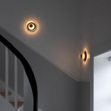 Minimalist Brass Glass Round Wall Sconce LED