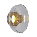 Minimalist Brass Glass Round Wall Sconce LED