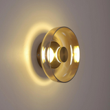 Minimalist Brass Glass Round Wall Sconce LED