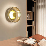 Minimalist Brass Glass Round Wall Sconce LED