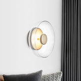 Minimalist Brass Glass Round Wall Sconce LED