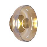 Minimalist Brass Glass Round Wall Sconce LED