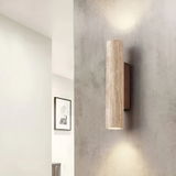 Minimalist Travertine Cylinder Wall Sconce