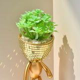 Mirror Disco Walking Man Planter Sculpture