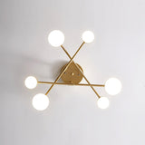 Modern Brass Sputnik Ceiling Light 6-Light