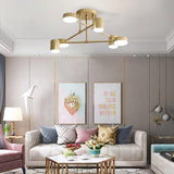 Modern Brass Sputnik Ceiling Light 6-Light