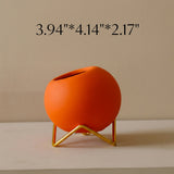 Modern Ceramic Flower Pot with Metal Stand