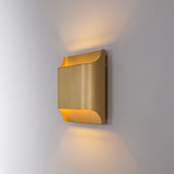 Modern Curved Brass LED Wall Sconce