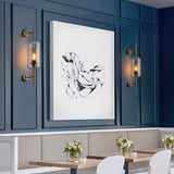 Modern Glass Cylinder Wall Light Iron