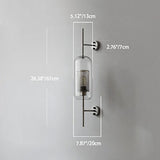 Modern Glass Cylinder Wall Light Iron