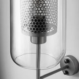 Modern Glass Cylinder Wall Light Iron