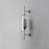 Modern Glass Cylinder Wall Light Iron