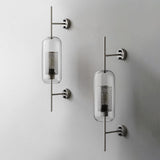 Modern Glass Cylinder Wall Light Iron