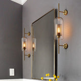 Modern Glass Cylinder Wall Light Iron