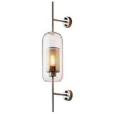 Modern Glass Cylinder Wall Light Iron