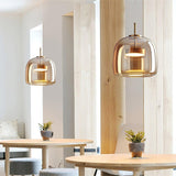 Modern Glass Dome Pendant Light Fixture
