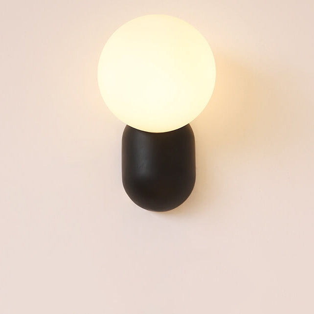 Modern Glass Globe Wall Light Fixture
