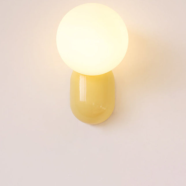 Modern Glass Globe Wall Light Fixture