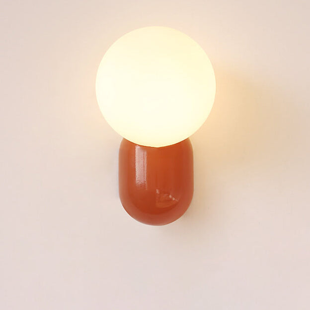 Modern Glass Globe Wall Light Fixture