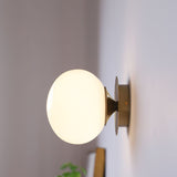 Modern Glass Globe Wall Light with Iron Base